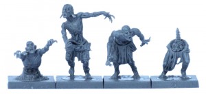 Four Mantic Zombies from one sprue